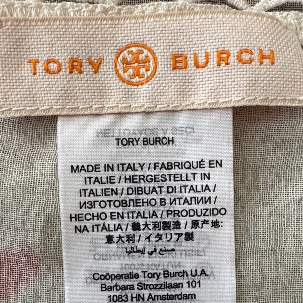 Tory Burch Fruit Basket Printed scarf in Red, Orange & Green